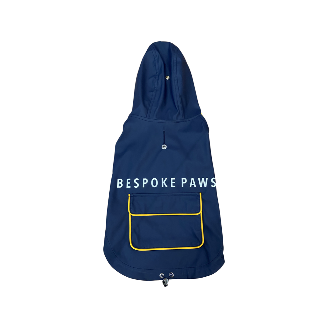 Evan Waterproof Dog Raincoat With Hood | Navy