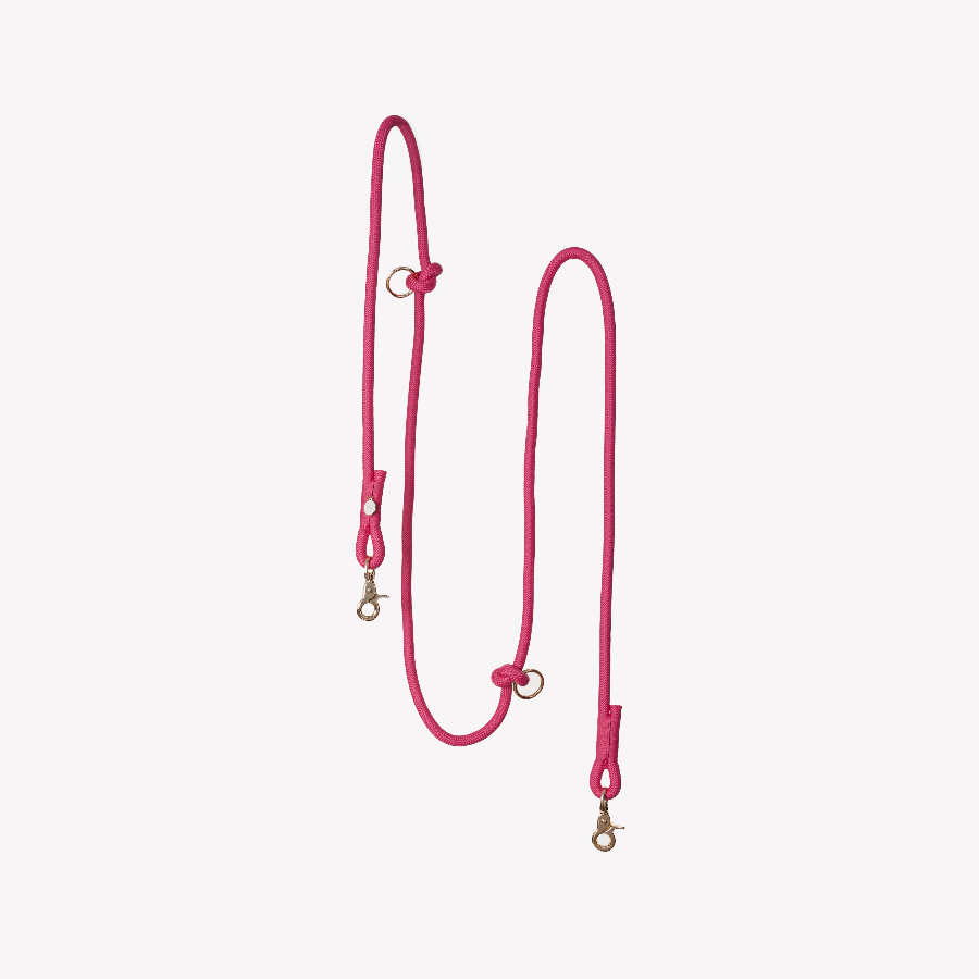 Hands Free Braided Dog Leash | Magenta| 8ft Long