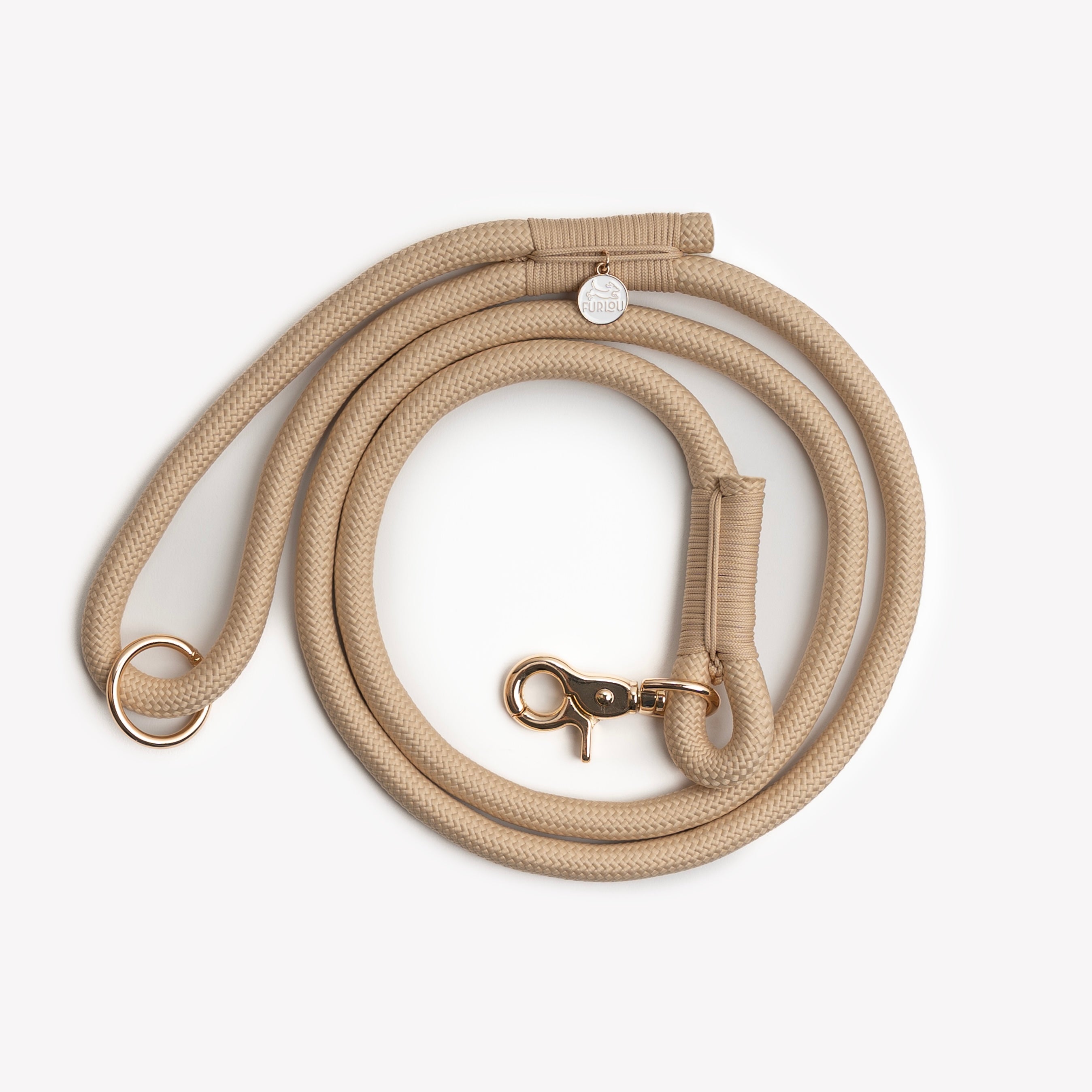 Braided Rope Dog Leash in Beige Color | 5ft Long | Waterproof